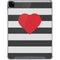 Black And White Striped Heart iPad Pro 12.9in (2020) Clear Case